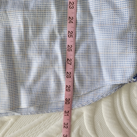 Robert Graham Blue White Checked Button Down Flip Cuff Tailored Fit Size 44 17.5 - Picture 12 of 12